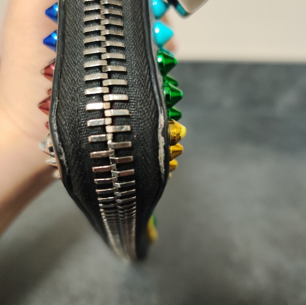 Christian Louboutin blue spiked zippy wallet - Picture 5 of 14